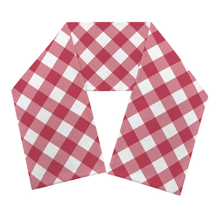 Cardinal Red And White Gingham Print Scarf