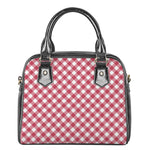 Cardinal Red And White Gingham Print Shoulder Handbag