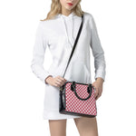 Cardinal Red And White Gingham Print Shoulder Handbag