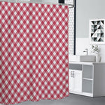 Cardinal Red And White Gingham Print Shower Curtain