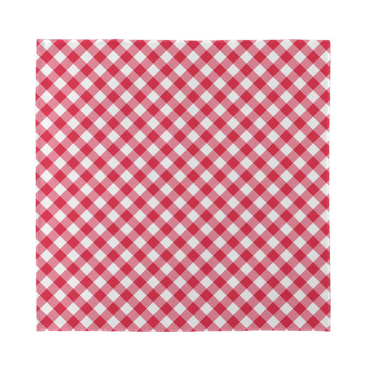 Cardinal Red And White Gingham Print Silk Bandana