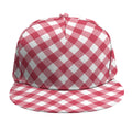 Cardinal Red And White Gingham Print Snapback Cap