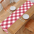 Cardinal Red And White Gingham Print Table Runner