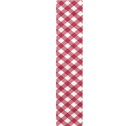 Cardinal Red And White Gingham Print Table Runner