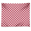 Cardinal Red And White Gingham Print Tapestry