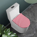 Cardinal Red And White Gingham Print Toilet Lid Cover