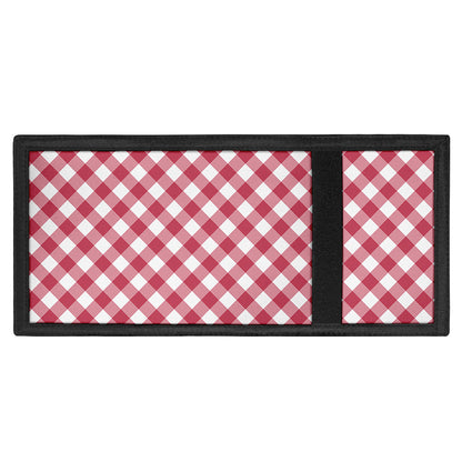 Cardinal Red And White Gingham Print Trifold Wallet