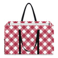 Cardinal Red And White Gingham Print Utility Tote Bag