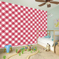 Cardinal Red And White Gingham Print Wall Sticker