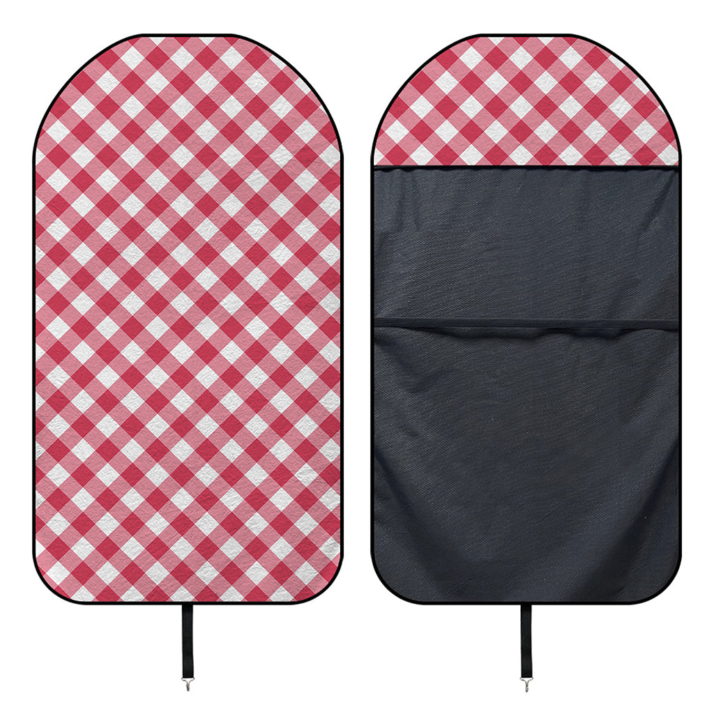 Cardinal Red And White Gingham Print Waterproof Car Seat Cover