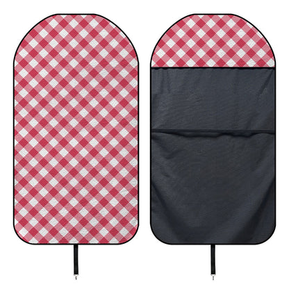 Cardinal Red And White Gingham Print Waterproof Car Seat Cover