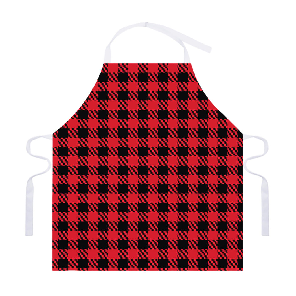 Cardinal Red Buffalo Check Pattern Print Adjustable Apron