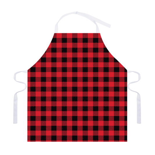 Cardinal Red Buffalo Check Pattern Print Adjustable Apron