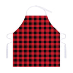 Cardinal Red Buffalo Check Pattern Print Adjustable Apron