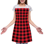 Cardinal Red Buffalo Check Pattern Print Adjustable Apron