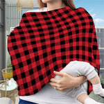 Cardinal Red Buffalo Check Pattern Print Baby Seat Cover