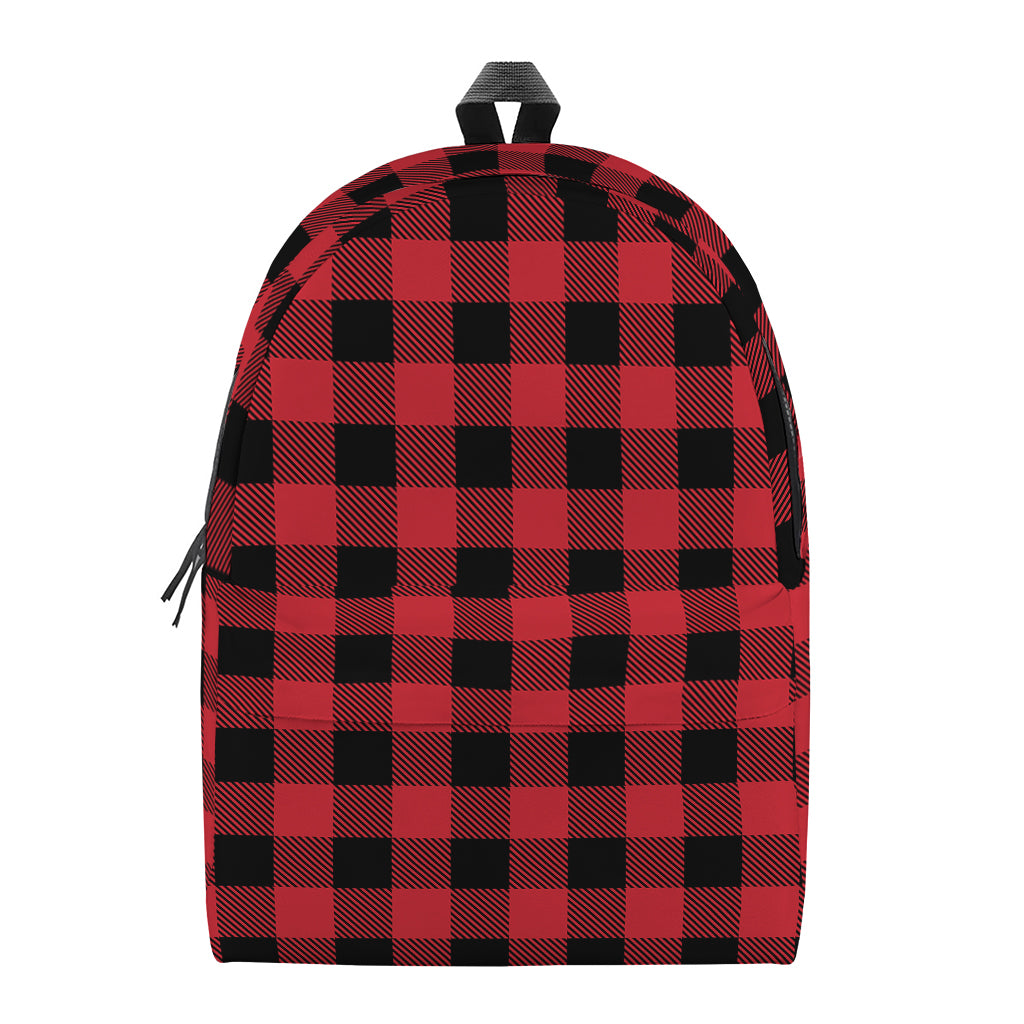 Cardinal Red Buffalo Check Pattern Print Backpack