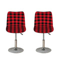 Cardinal Red Buffalo Check Pattern Print Bar Stool Covers
