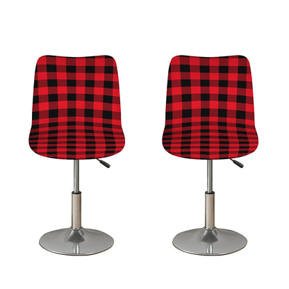 Cardinal Red Buffalo Check Pattern Print Bar Stool Covers