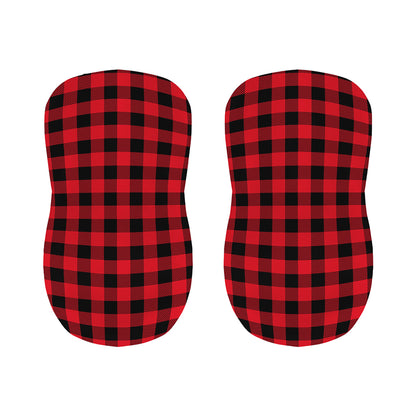Cardinal Red Buffalo Check Pattern Print Bar Stool Covers