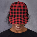 Cardinal Red Buffalo Check Pattern Print Baseball Cap