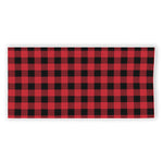 Cardinal Red Buffalo Check Pattern Print Beach Towel