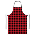 Cardinal Red Buffalo Check Pattern Print Bib Apron With Pocket