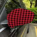 Cardinal Red Buffalo Check Pattern Print Car Side Mirror Covers