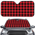 Cardinal Red Buffalo Check Pattern Print Car Windshield Sun Shade