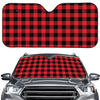 Cardinal Red Buffalo Check Pattern Print Car Windshield Sun Shade