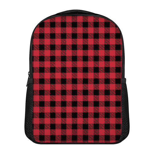 Cardinal Red Buffalo Check Pattern Print Casual Backpack