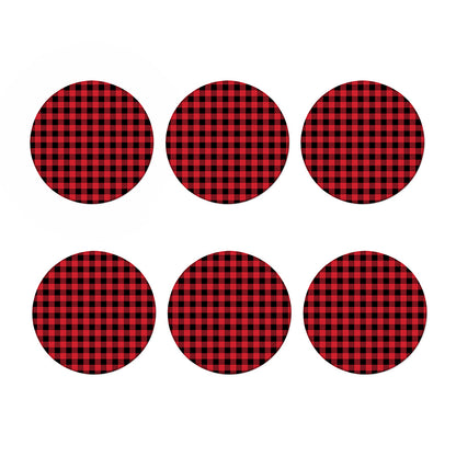 Cardinal Red Buffalo Check Pattern Print Coaster Set