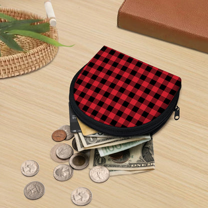 Cardinal Red Buffalo Check Pattern Print Coin Purse