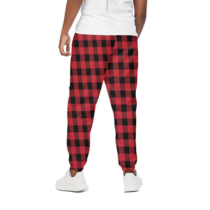 Cardinal Red Buffalo Check Pattern Print Cotton Pants
