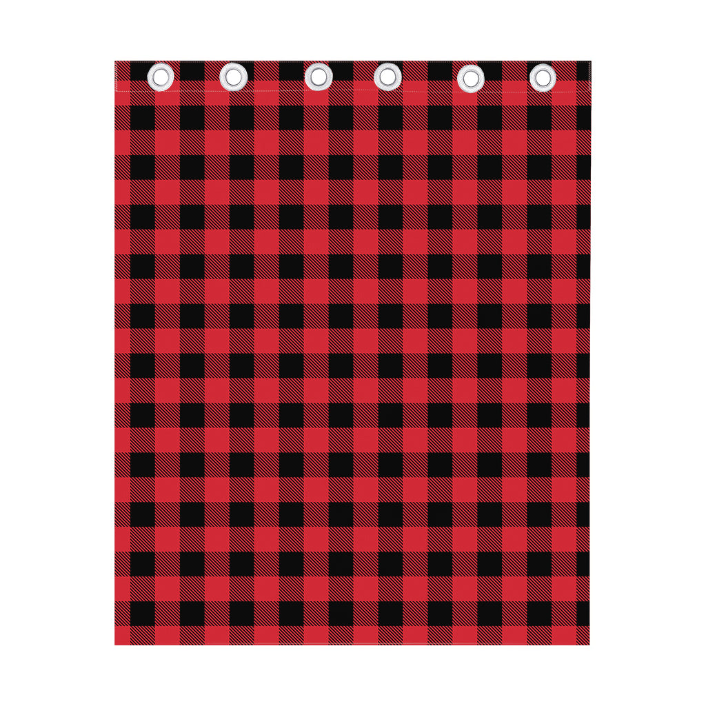 Cardinal Red Buffalo Check Pattern Print Curtain