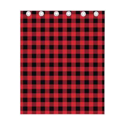 Cardinal Red Buffalo Check Pattern Print Curtain