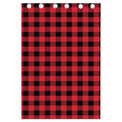 Cardinal Red Buffalo Check Pattern Print Curtain