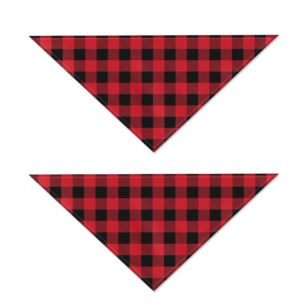 Cardinal Red Buffalo Check Pattern Print Dog Bandana