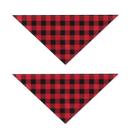 Cardinal Red Buffalo Check Pattern Print Dog Bandana