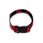 Cardinal Red Buffalo Check Pattern Print Dog Collar