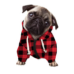 Cardinal Red Buffalo Check Pattern Print Dog Zip Up Hoodie