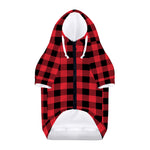 Cardinal Red Buffalo Check Pattern Print Dog Zip Up Hoodie