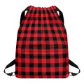 Cardinal Red Buffalo Check Pattern Print Drawstring Backpack