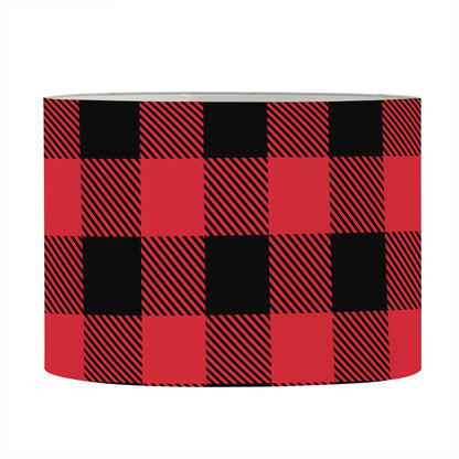 Cardinal Red Buffalo Check Pattern Print Drum Lamp Shade