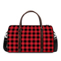 Cardinal Red Buffalo Check Pattern Print Duffel Bag