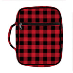 Cardinal Red Buffalo Check Pattern Print Front Pocket Bible Bag
