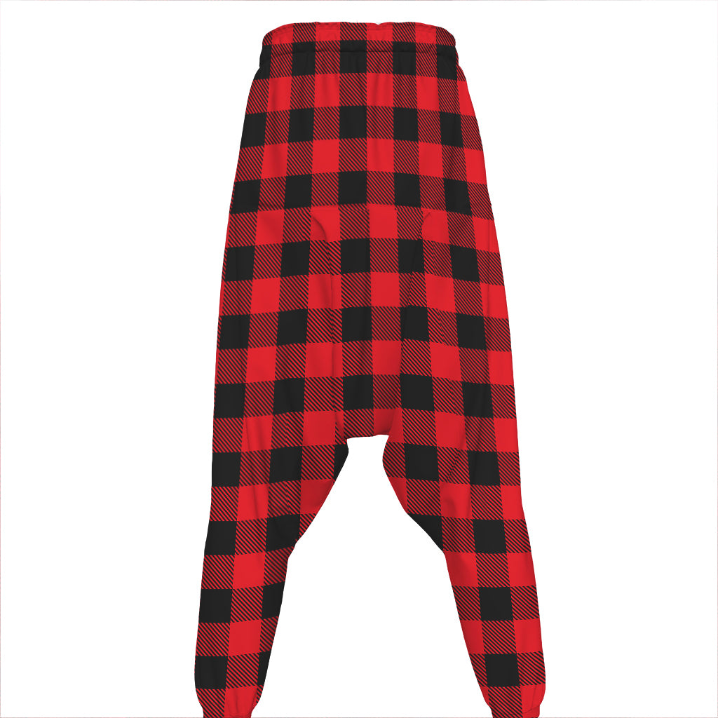 Cardinal Red Buffalo Check Pattern Print Hammer Pants