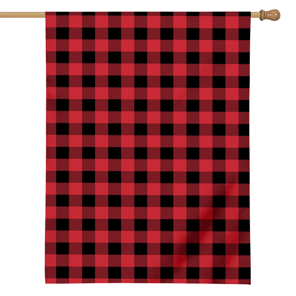 Cardinal Red Buffalo Check Pattern Print House Flag