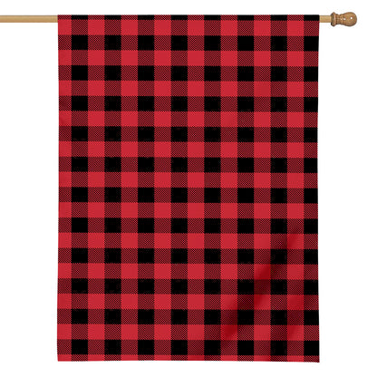 Cardinal Red Buffalo Check Pattern Print House Flag