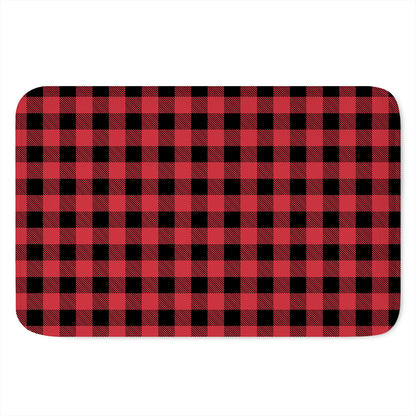 Cardinal Red Buffalo Check Pattern Print Indoor Door Mat